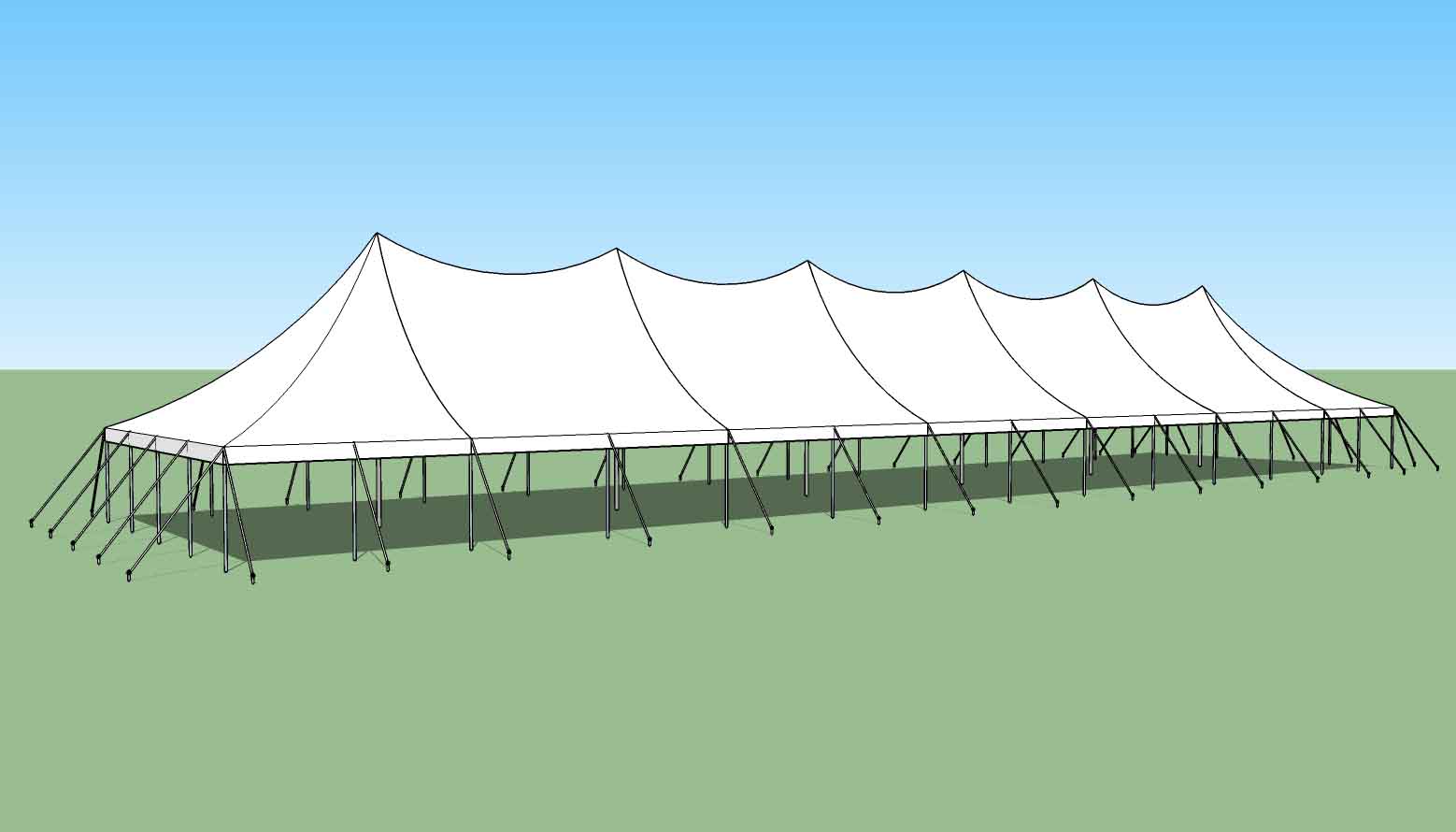 30x130 high Peak Party tent
